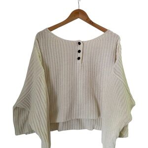 American Eagle Outfitters Cream Crew Neck Sweater with Dolman Sleeves